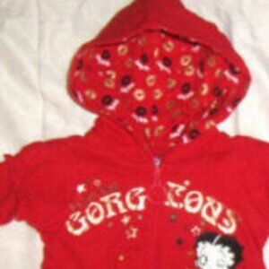 Rare Betty Boop Red Fashion Fun Hooded Hoodie Jacket